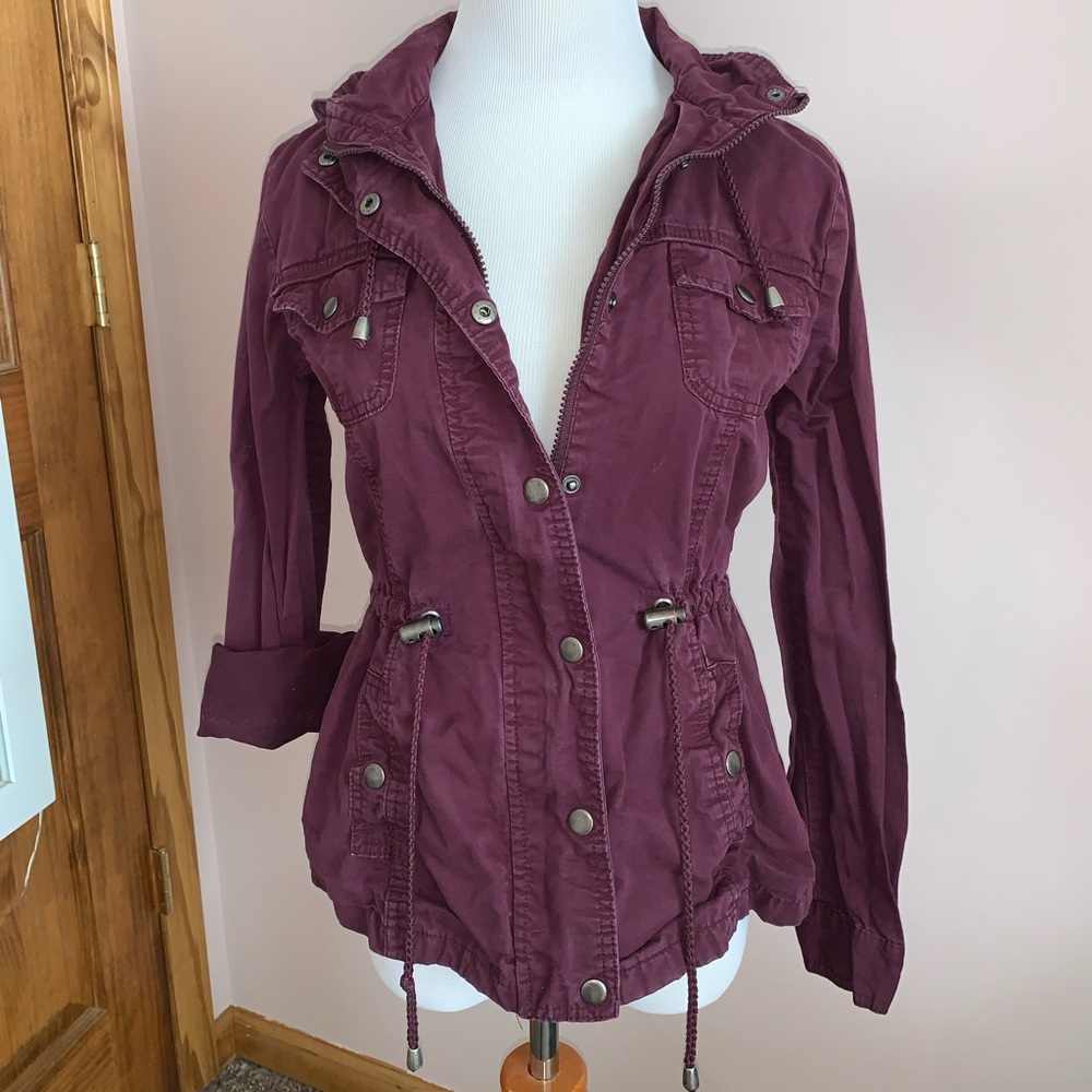 Purple zip up utility jacket from Ashley by 26 International